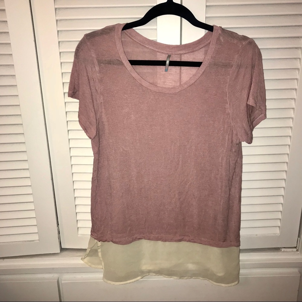 Short Sleeve Blouse / T-Shirt with Tulle Bottom